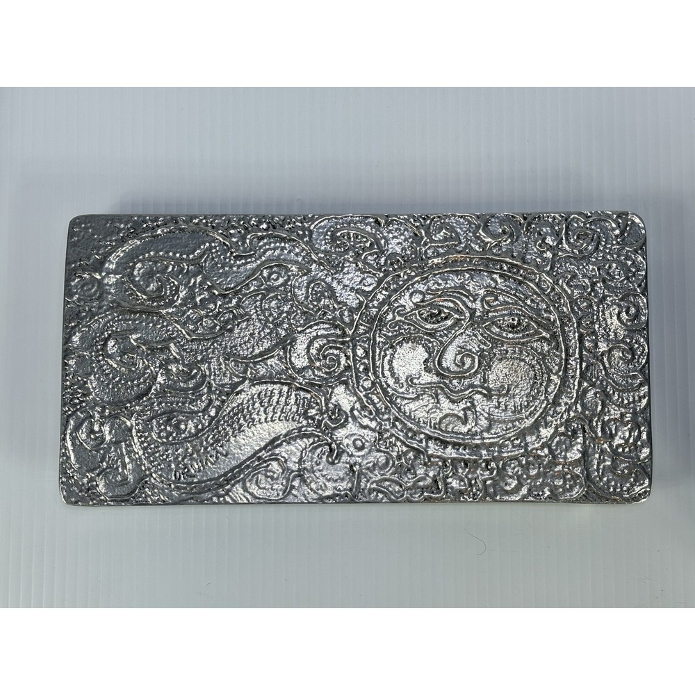Don Drumm Aluminum Sun Signed Cast Aluminum Art Sculpture Trivet 5.75"X 11.5"X1"